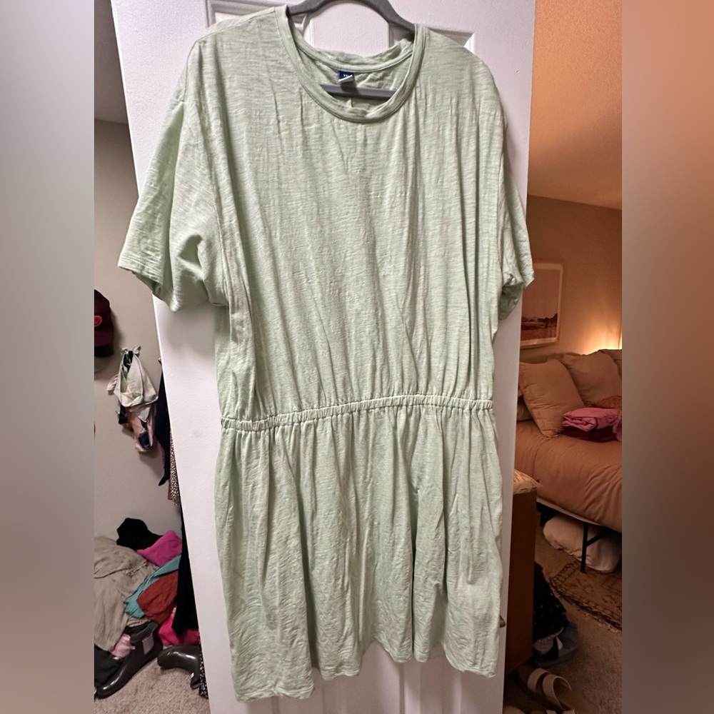 Light Green T-shirt Dress - XXL